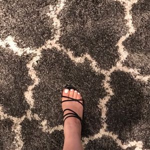Black strappy heels